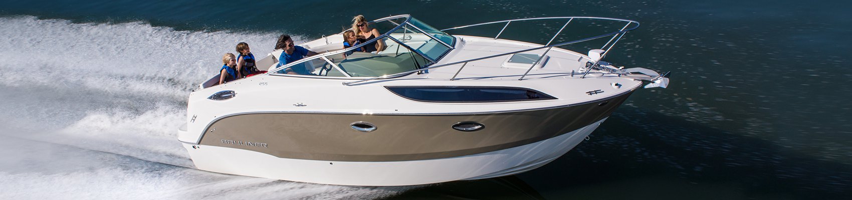 mercury diesel banner with spacious white gradient with brown color boat onboard